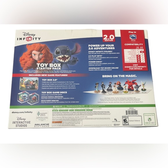 Disney Infinity Toy Box Starter Pack  Xbox 360 Stitch & Merida NEW - Picture 2 of 2